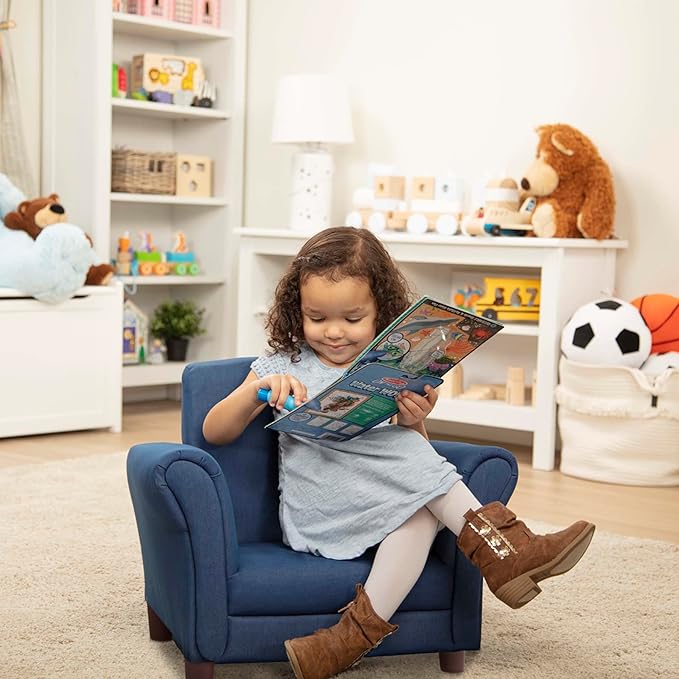 Melissa & Doug Denim Fabric Child’s Armchair Children's Furniture, Child's - Image 7