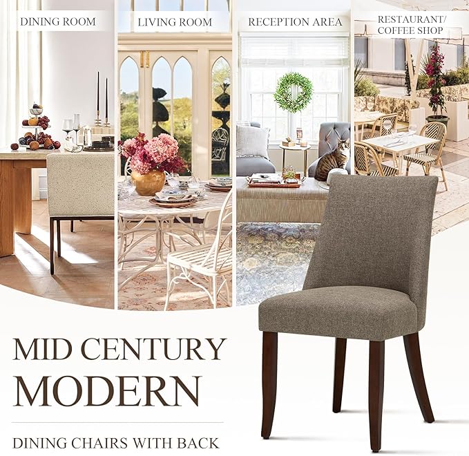 COLAMY Upholstered Dining Chairs Set of 4, Mid Century Modern Kitchen Chairs - Image 6