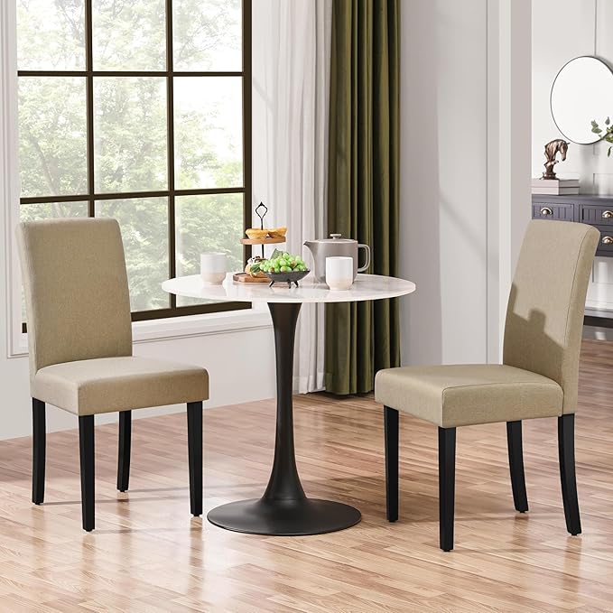 Yaheetech Dining Chairs Set of 2 Fabric Upholstered Parson Kitchen Chairs - Image 8