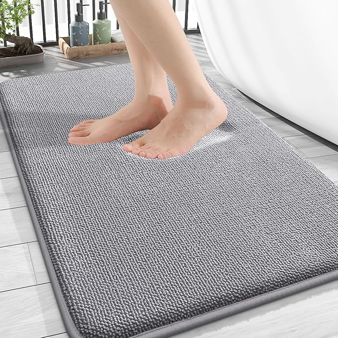 OLANLY Thick Memory Foam Bath Mat Rug 34x21, Extra Soft Absorbent Bathroom Rugs by OLANLY