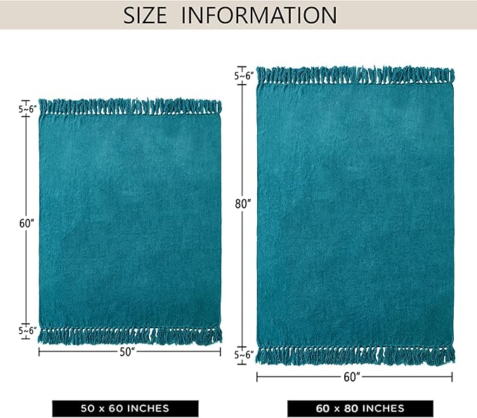 Chenille Throw Blanket for Couch 50"X 60", Soft Cozy Throws - Image 3