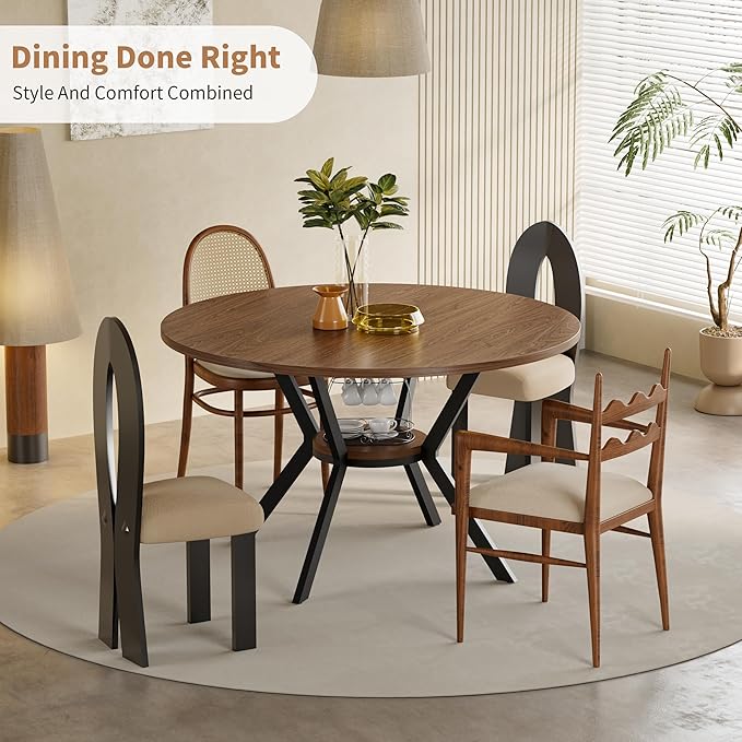 42" Round Dining Table for 4, Farmhouse Kitchen Table - Image 7