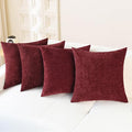 CaliTime Throw Pillow Covers Decorative 18 X 18 Inches Pack of 4 Cozy Chenille by CaliTime