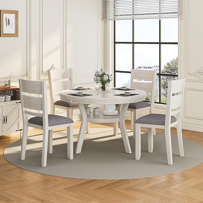 5-Piece Solid Wood Dining Table Set - Image 8