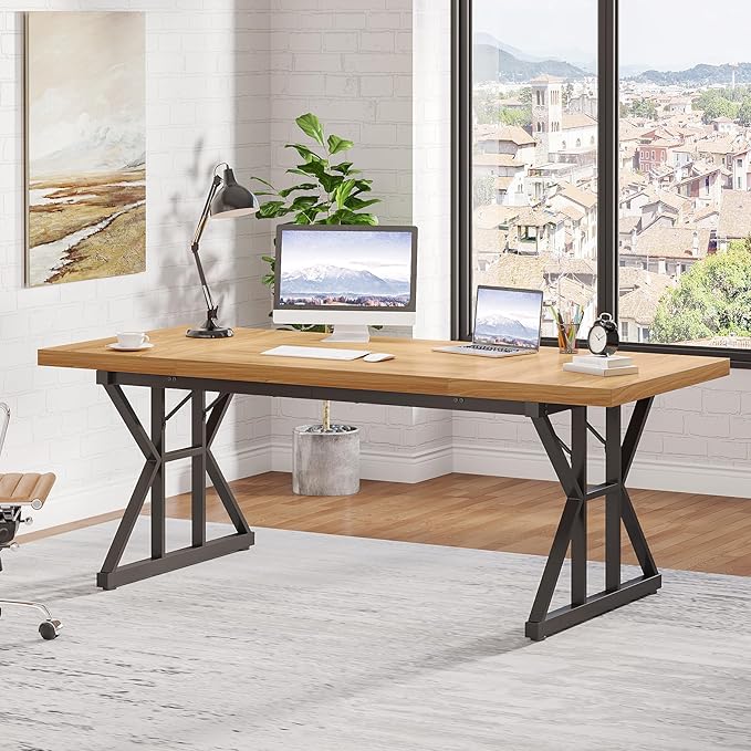 Tribesigns 70.8-Inch Executive Desk, Large Computer Office Desk Workstation - Image 3
