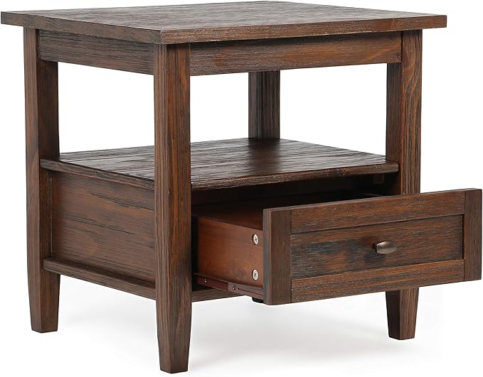 SIMPLIHOME Warm Shaker SOLID WOOD 20 inch Wide Rectangle Transitional End Table - Image 4