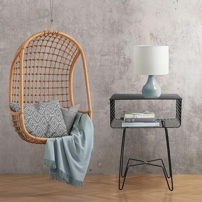 mDesign Steel Side Table Nightstand - Image 2