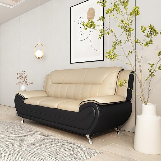 Container Furniture Direct Michael Modern Faux Leather Upholstered Stainless - Image 9