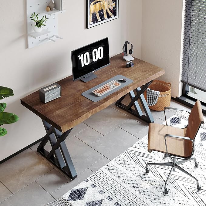 Solid Wood Computer Desk Study Office Desk 55" Writing Desk, Modern Simple - Image 6
