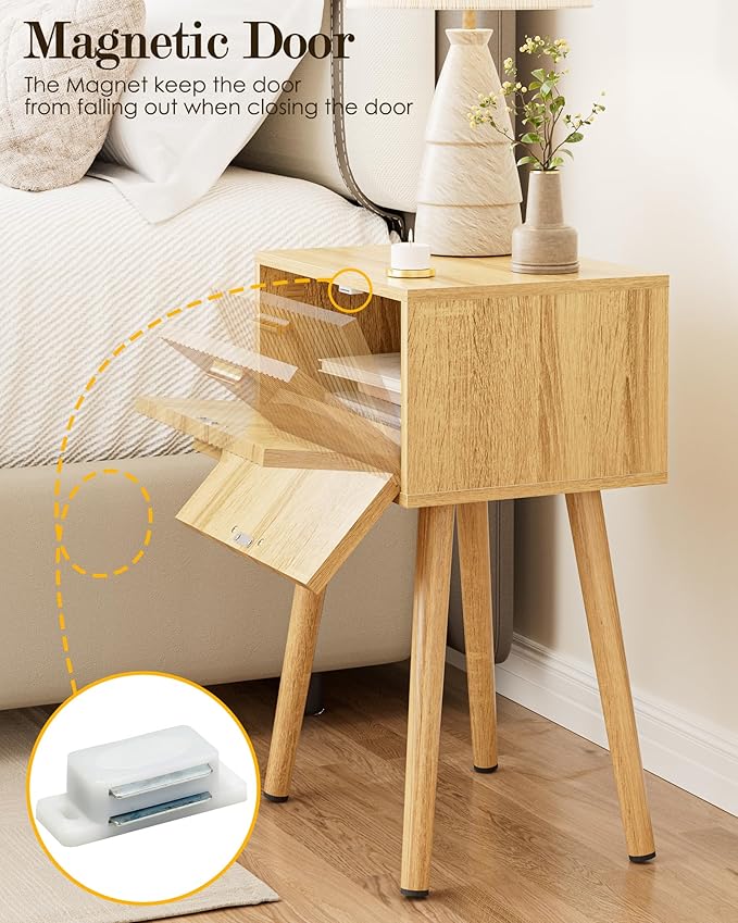 Night Stand Set 2, Oak Nightstand - Image 4
