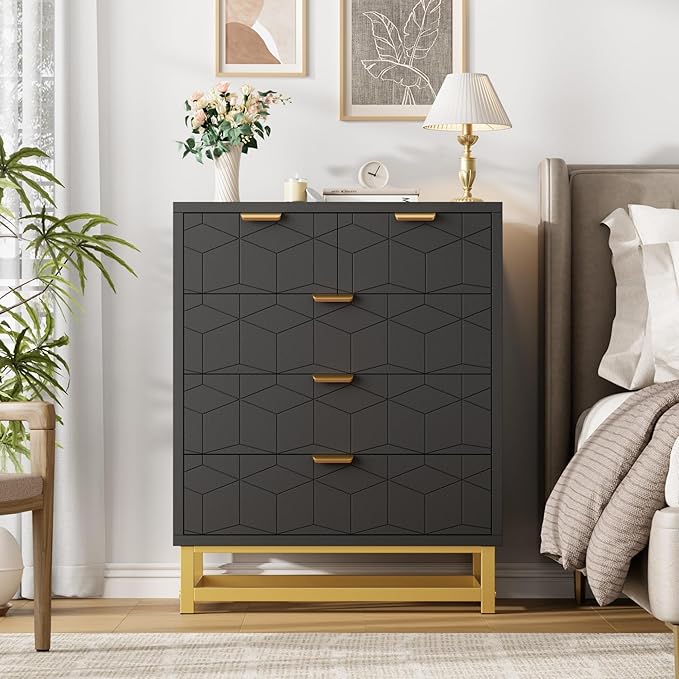 GAOMON Black 5 Drawer Dresser for Bedroom, Chest of Drawers - Image 4