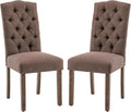 Tufted Upholstered Parsons Dining Chair Set Fabric Diner Accent Stylish Modern by SNUGWAY