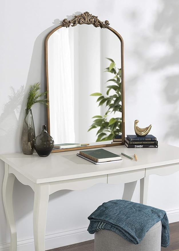 Kate and Laurel Arendahl Traditional Arch Mirror, 24 x 36, Antique Gold - Image 3