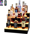 MESAlLUP Acrylic 16 Inch 4 Tier High Light LED Detachable Liquor Bottle Display by MESAILUP