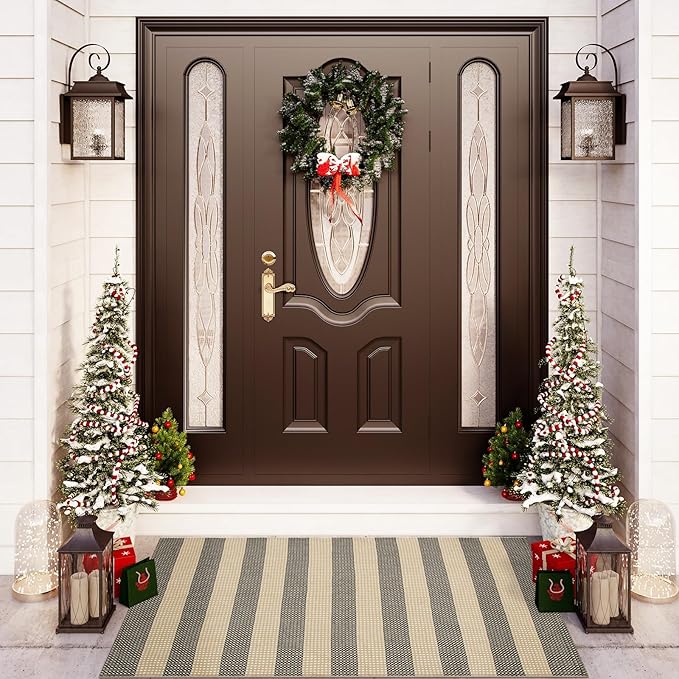 OJIA Tan Washable Outdoor Rug 3'x5', Fall Front Door Mat Outside Entrance - Image 9