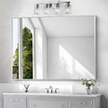 BONEWEI Silver Bathroom Mirror, 36x48 inch Wall Mirror by BONEWEI