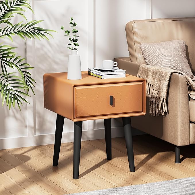 VICITON Nightstand, Fully Assembled Bedside Cabinet Mid Century Night Stand - Image 5