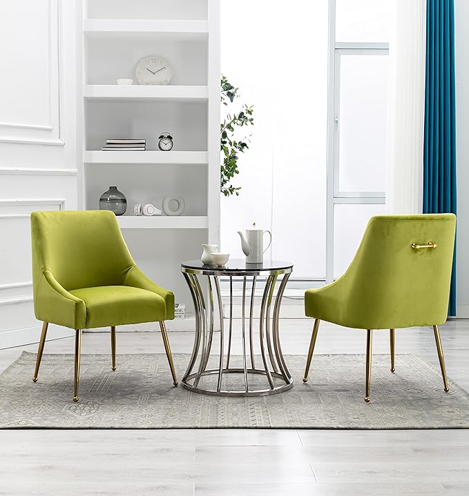Velvet Dining Chairs Set of 2, Furniture Collection Modern Contemporary - Image 8