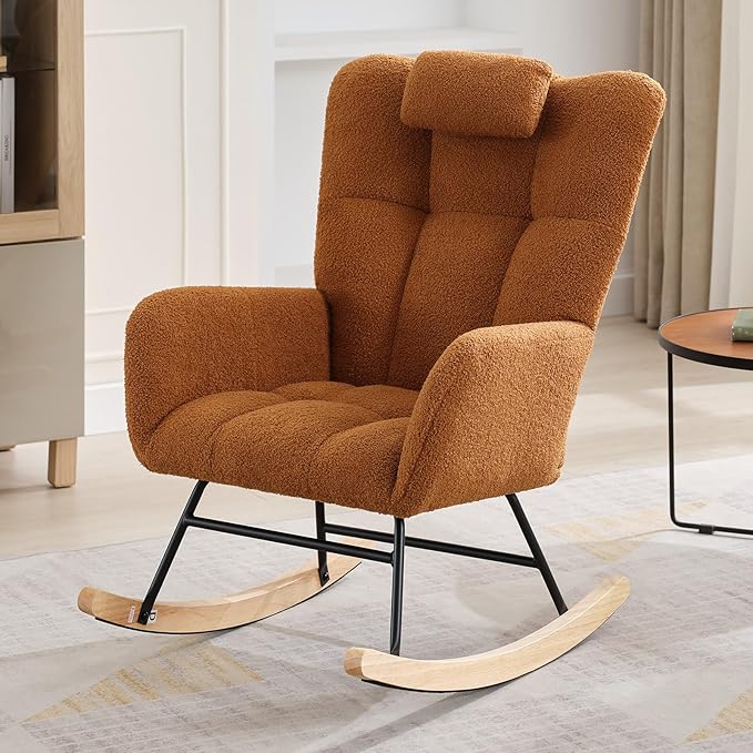 Nursery Rocking Chair, 300Lb Glider Chair by SLEKVERSA