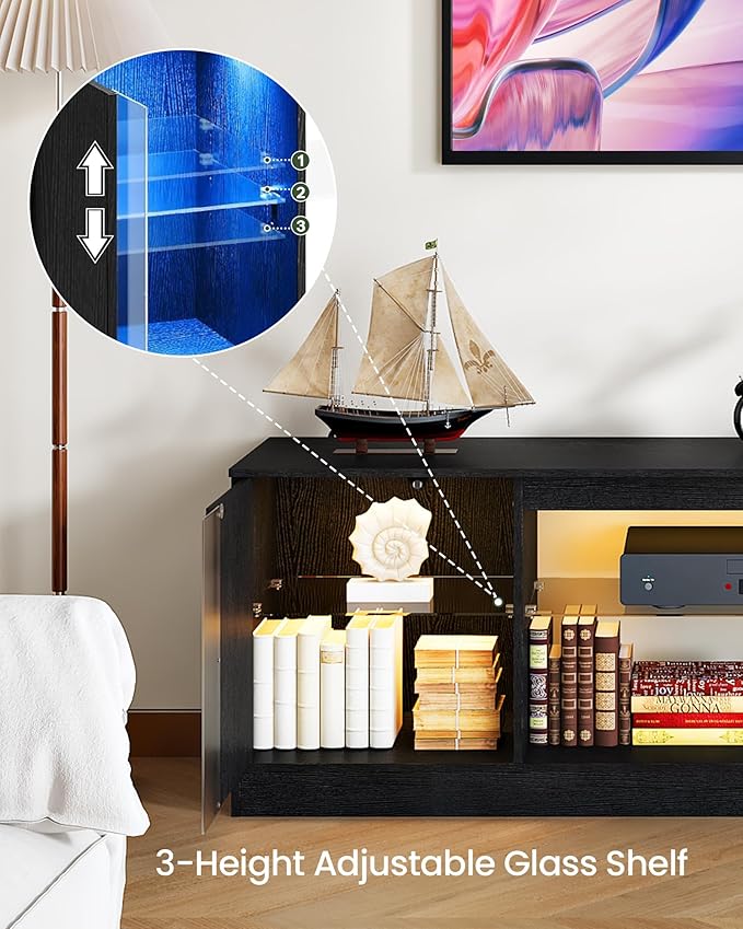 TV Stand with Power Outlets to 63 65 70inch TV, Modern Entertainment Center - Image 6