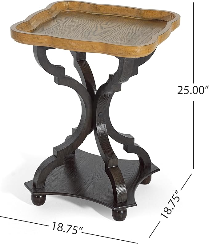 Christopher Knight Home Eudora 25" Small End Table, Hourglass Design Accent - Image 2