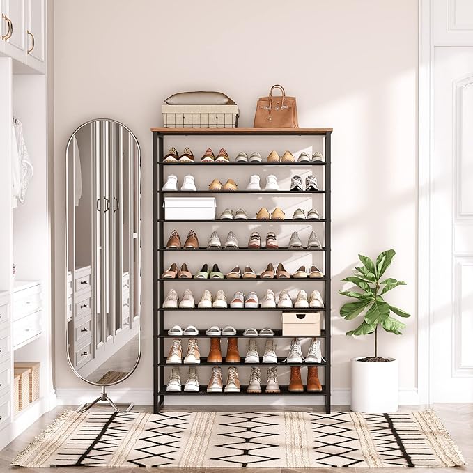 HOOBRO 10-Tier Shoe Rack, 39.4" L Shoe Storage Organizer, Large Capacity Shoe - Image 2