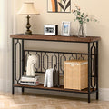 Industrial Console Table for Entryway, Rustic Console Table Behind Couch by FULOOPHI