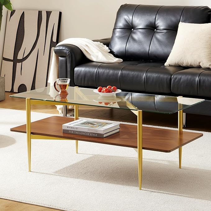 Rectangle Coffee Table, Mid-Century Modern Design, L41*W21*H17 inch, - Image 9