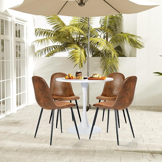FurnitureR Dining Chairs Set of 4, Mid-Back Armless Side Chairs - Image 6