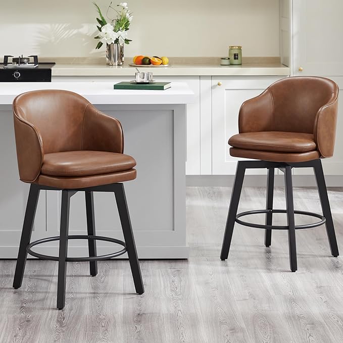 Counter Height Barstools 26 inch Upholstered Swivel Bar Stools by Kislot