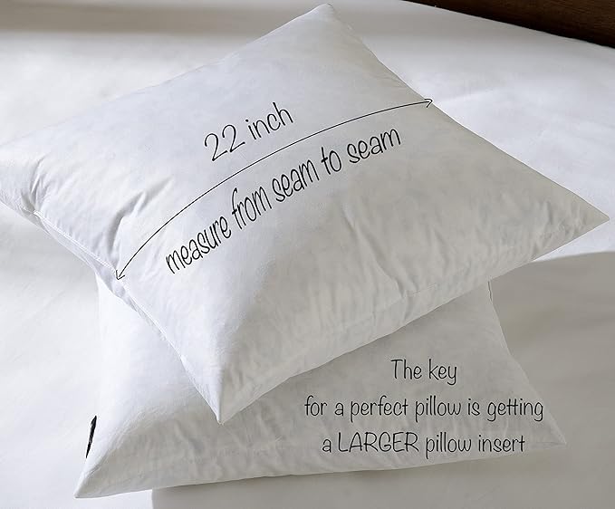 22x22 Decorative Throw Pillow Inserts-Down Feather Pillow Inserts-Square-Cotton - Image 7