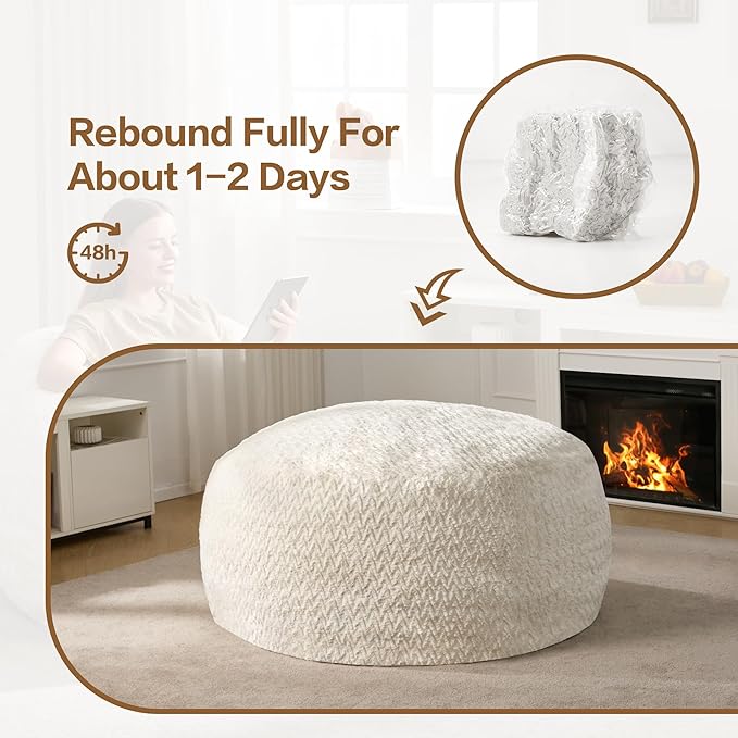 Hobestluk 5ft Bean Bag Chairs for Adults Large Beanbag Chair - Image 8