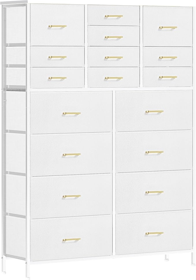 Large Dresser for Bedroom with 18 Drawers, Tall Fabric Storage Cabinet by VASICAR