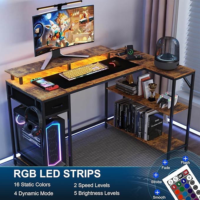 47" L Shaped Computer Desk - Image 4