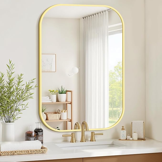 Bathroom Mirrors for Over Sink, 26x38 Gold Vanity Mirror for Bathroom Sink by Unknown