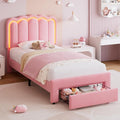 Twin Upholstered LED Bed Frame by JOCOEVOL