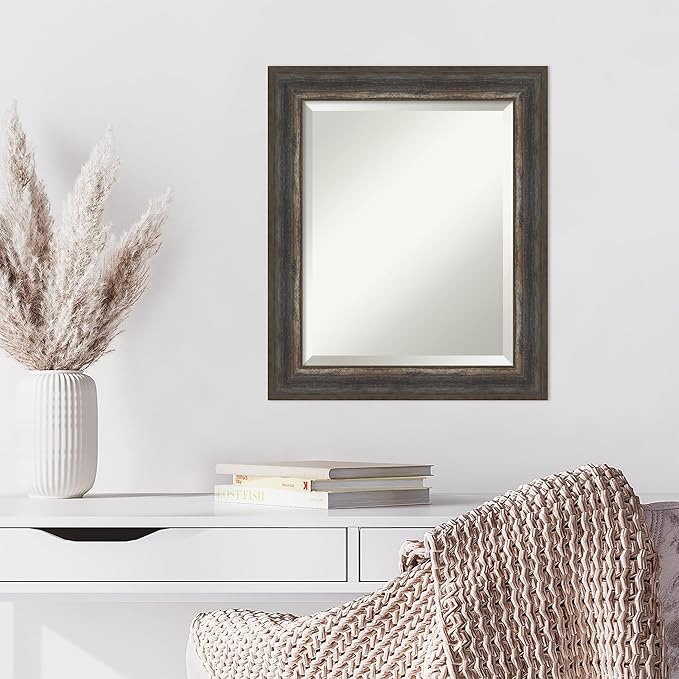 Amanti Art Brown Wall Mirror 25x21 Alta Rustic Char Rectangle Bathroom Mirror - Image 6