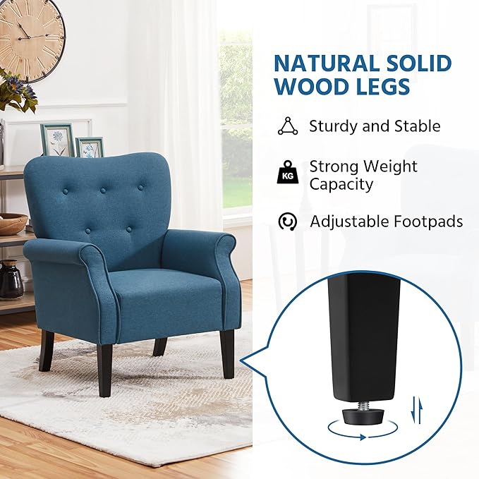 Yaheetech Modern Armchair, Mid Century Accent Chair - Image 7
