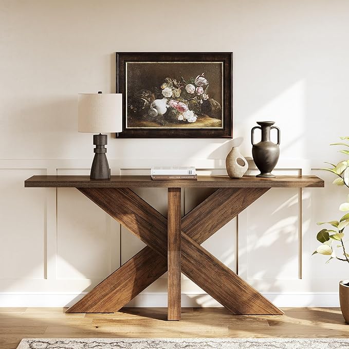 LITTLE TREE 70.9" Narrow Console Table, Industrial Entryway Table - Image 5