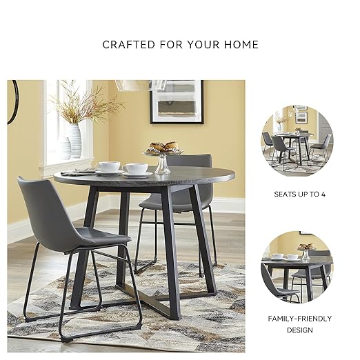 Signature Design by Ashley Centiar Mid Century Round Dining Room Table - Image 4