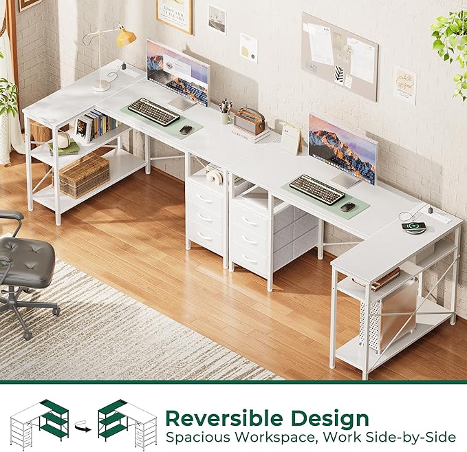 Huuger L Shaped Office Desk - Image 4
