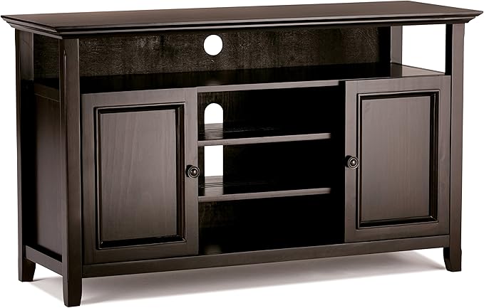 SIMPLIHOME Amherst 54-inch Wide Solid Wood TV Stand in Hickory Brown, by SimpliHome