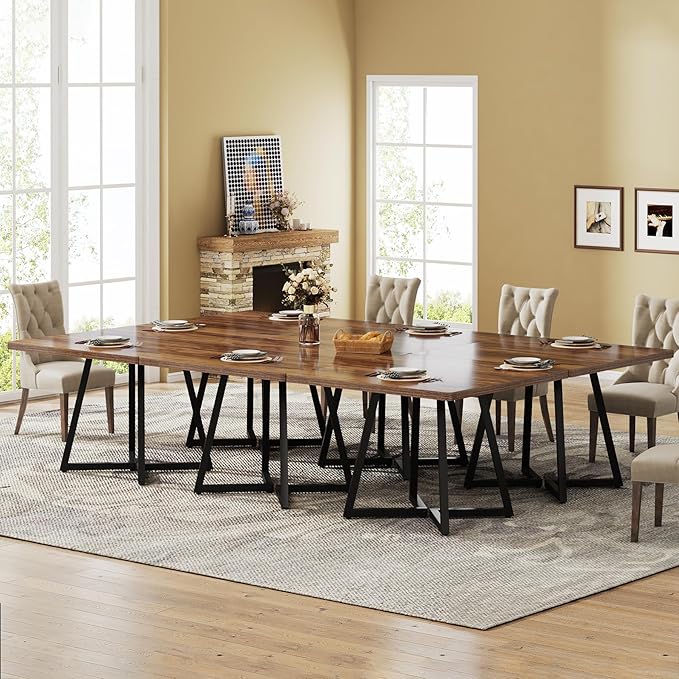 Tribesigns Square Dining Table for 10, 31.5" Industrial Dinner Table by Tribesigns