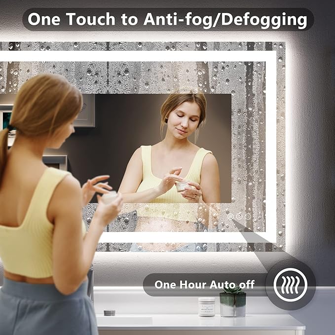 48x32 Inch LED Bathroom Mirror - Image 5