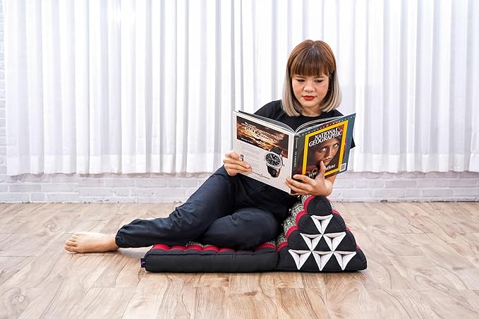 Leewadee 1-Fold Mat with Triangle Cushion – Comfortable TV Pillow, Foldable - Image 4