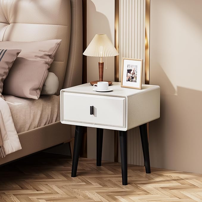 VICITON Nightstand, Fully Assembled Bedside Cabinet Mid Century Night Stand - Image 2