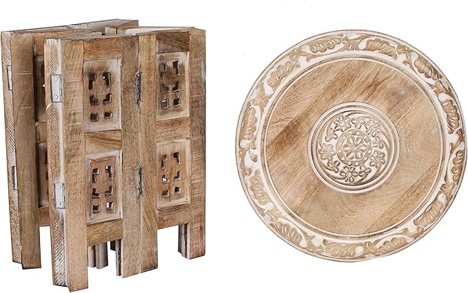 Versatile Octagonal Wooden Table – 12" Round Top, Side Table, or End Table - Image 6