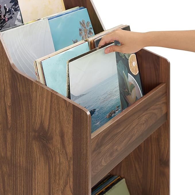 Crosley Furniture Liam Vinyl Record Storage Stand, Tiered Storage Shelves - Image 8