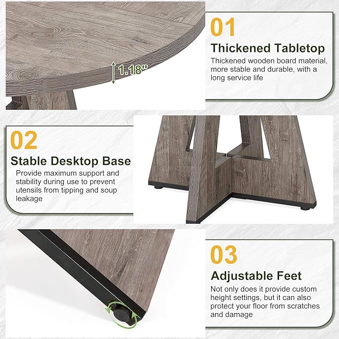 NicBex 47-Inch Round Dining Table - Image 3