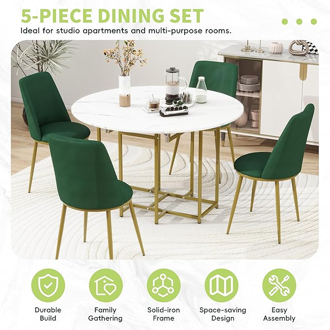 Merax 47.2” Round Dining Table Set - Image 9